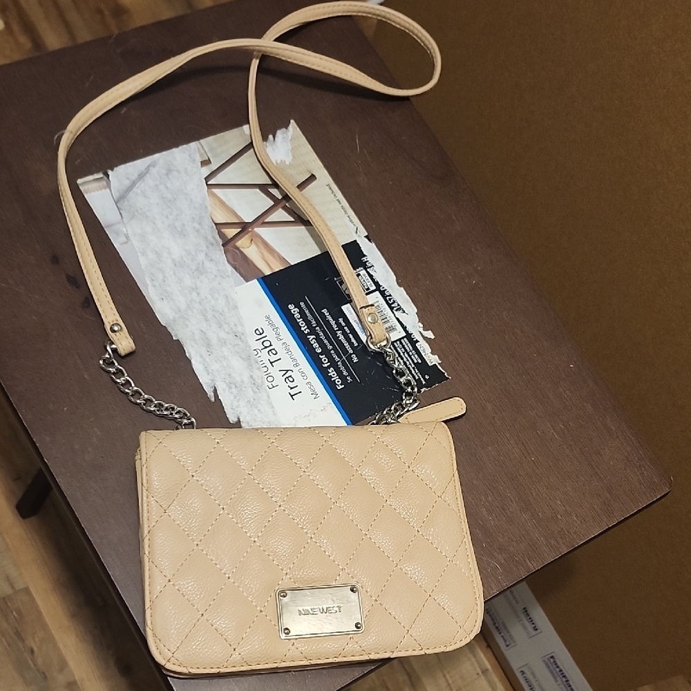 Nine West Tan Quilted Crossbody Bag